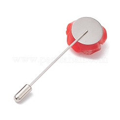 Anstecknadeln aus Messing mit Glitzerblume aus Harz&nbsp;JEWB-BR00170-01
