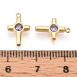 Placcatura ionica (ip) 304 acciaio inossidabile micro pavé zirconia cubica charms&nbsp;STAS-N110-01E-G