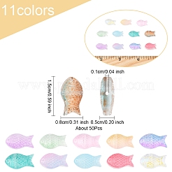 50pcs perles de verre transparentes peintes à la bombe&nbsp;GLAA-FS0002-06D
