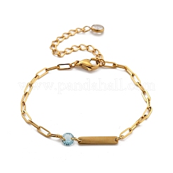 Pulseras de cadena con clip de acero inoxidable 304&nbsp;BJEW-A035-04G-01
