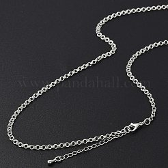 Collane a doppia maglia in ottone per donna&nbsp;NJEW-D302-37P