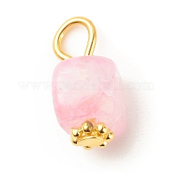 Würfelanhänger aus natürlichem Achat mit goldfarbenen Eisenschlaufen&nbsp;PALLOY-JF01586-20A