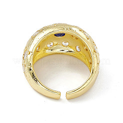 Offener Manschettenring mit Zirkonia-Kuppel&nbsp;RJEW-P079-09G-01