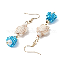 Orecchini pendenti in vetro conchiglia&nbsp;EJEW-MZ00424-01