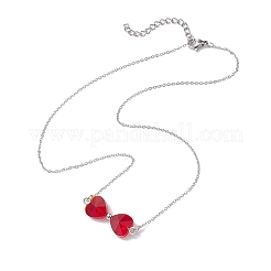 Colliers à pendentif en verre avec nœud papillon en brique réfractaire&nbsp;NJEW-TA00151