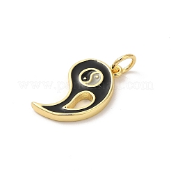 Pendenti smaltati in ottone placcato a cremagliera&nbsp;KK-Z056-50G-02