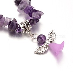 Natürlichen Amethyst Kinder Armbänder&nbsp;BJEW-JB02062-04