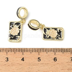 Charms pendenti europei smaltati in ottone&nbsp;KK-CBA6938-14G-01