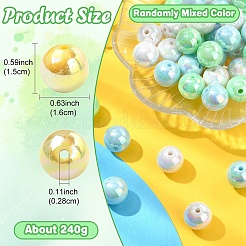 240g 3 couleurs perles acryliques opaques&nbsp;MACR-YW0003-63A
