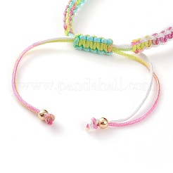 Fabbricazione di braccialetti con cordino intrecciato in poliestere regolabile&nbsp;AJEW-JB00859-03