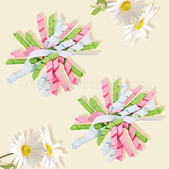 Selbstklebendes Geschenkpapier-Accessoire aus gelockten Polyesterschleifen&nbsp;DIY-WH20053-03D