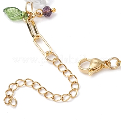 Bracciali con perline di cristallo di quarzo naturale&nbsp;BJEW-JB11433