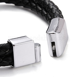 Retro Leder geflochtenes Kordelarmband für Männer&nbsp;BJEW-A039-01B