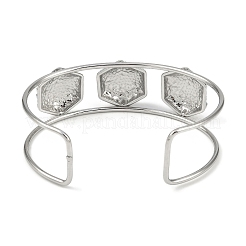 Bracelets manchettes ouverts texturés larges en acier inoxydable 304 anti-ternissement&nbsp;BJEW-Q348-05P-11
