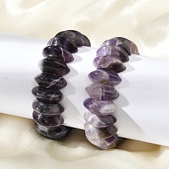 Doppelkegel-Stretcharmbänder aus natürlichen Amethystperlen für Frauen und Männer&nbsp;BJEW-C097-05A