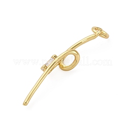 Pendentifs avec zircon cubiques à micro-pavés en laiton&nbsp;KK-P308-42G