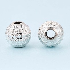925 cuentas de plata de ley texturizadas&nbsp;STER-T008-44S-01
