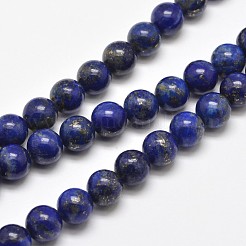 Natürliche Lapislazuli runde Perle Stränge&nbsp;G-E262-01-8mm