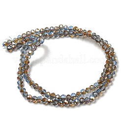 Rondell-Perlenstränge aus galvanisiertem Glas&nbsp;EGLA-D020-4x3mm-54
