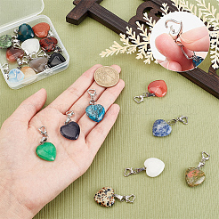 18pcs 18 décorations de pendentif en pierres précieuses de style&nbsp;PALLOY-PH0004-40