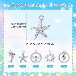 Ciondoli in lega 10 pz 5 stili styles&nbsp;FIND-TADJ0001-26A