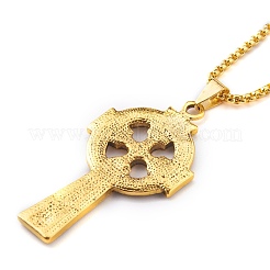 Colliers avec pendentif en croix de Claddagh en alliage&nbsp;NJEW-Z001-02AG