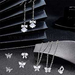 12 Stück 6 Stil Messing eingelegte klare Zirkonia Charms&nbsp;ZIRC-SC0001-12