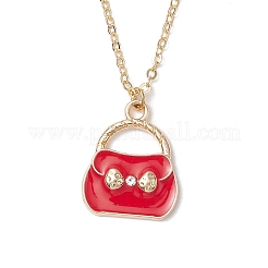 Collane con catena in ottone e ciondolo per borsa in lega smaltata per donna&nbsp;NJEW-JN05273