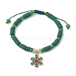 4 ensemble de bracelets réglables faits à la main en argile polymère heishi tressés&nbsp;BJEW-JB10966