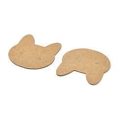 100 pièces de cartes d'affichage de boucles d'oreilles en papier kraft en forme de chat&nbsp;X-EDIS-M004-01A