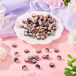 105 Stück 3 Farben Polymer Clay Strass europäischen Perlen&nbsp;CPDL-TA0001-02