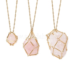 3 Stück 3 Stile 304 Edelstahl Quader Gliederkette Makramee Beutel leer Steinhalter Halskettenherstellung&nbsp;NJEW-JN05198