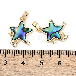 Natürliche Paua-Muschel-Sternanhänger&nbsp;KK-U043-22G-01
