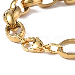 PVD-Vakuumbeschichtung 304 Edelstahlring & ovale Gliederkettenarmbänder für Damen und Herren&nbsp;BJEW-P287-01G
