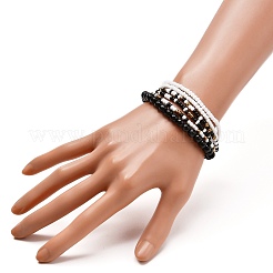 Set di braccialetti elastici con perline di semi di vetro&nbsp;BJEW-JB07175