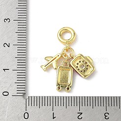 Europäische Anhänger mit klarem Zirkonia in Pavé-Fassung aus Messing&nbsp;KK-I371-02G