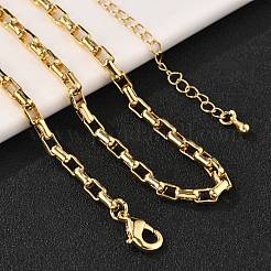 Collares de cadena de caja de latón para mujeres y hombres.&nbsp;NJEW-F337-06G