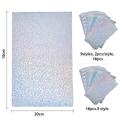18 stücke 9 stile pvc holographische selbstklebende handwerk vinyl blätter&nbsp;DIY-WH0349-12