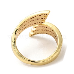 Offene Manschettenringe aus Messing mit Mikropavé und Zirkonia&nbsp;RJEW-U008-40G