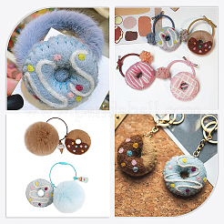 8 Stück 2 Farben Filz-Nadelfilz-Donut-Ornamente&nbsp;AJEW-BC0001-97