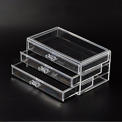 3 Fächer Kunststoff Schmuckaufbewahrungsboxen&nbsp;OBOX-O002-05