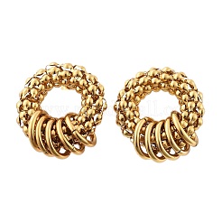 Pendientes de aro de acero inoxidable 201&nbsp;EJEW-P304-11G