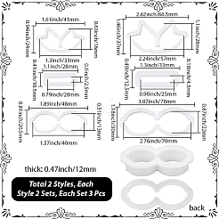 4 Box mit 2 Arten von Kunststoffformen&nbsp;DIY-SC0030-52B