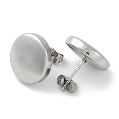 Pendientes de botón redondos planos de acero inoxidable 304&nbsp;EJEW-D281-26S