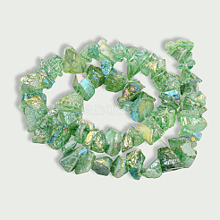 1 hebra de cuentas de cuarzo natural galvanizadas&nbsp;G-PA0001-18C