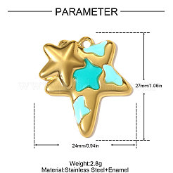 304 Edelstahl-Emaille-Anhänger&nbsp;STAS-OY010-55G