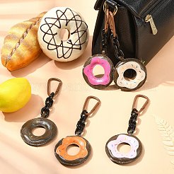 5 Stück Donut-Anhänger-Dekoration aus PU-Leder in 5 Farben&nbsp;AJEW-CJ0001-60