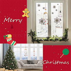 4 Stück 4 Stile Weihnachtsthema Sonnenfänger Glasanhänger Dekorationen&nbsp;AJEW-SC0001-51