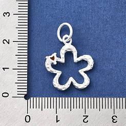 925 Sterling Silber Pavé Anhänger mit orangerotem Zirkonia&nbsp;STER-A048-11MS