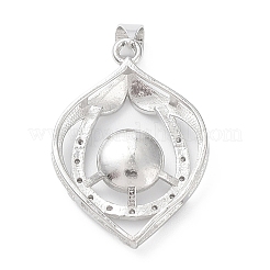 Anhänger-Cabochonfassungen aus platiniertem Messing&nbsp;KK-Q776-01P-02